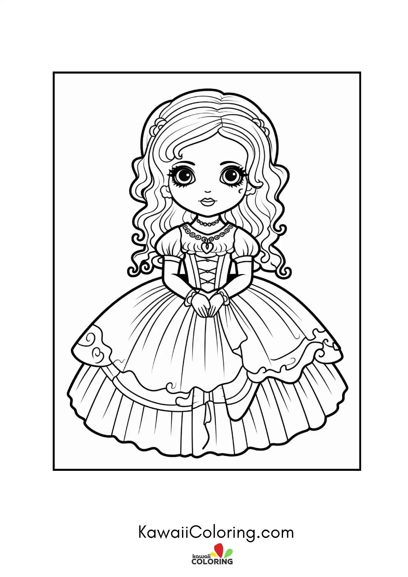 Kawaii doll surrounded by spooky accents