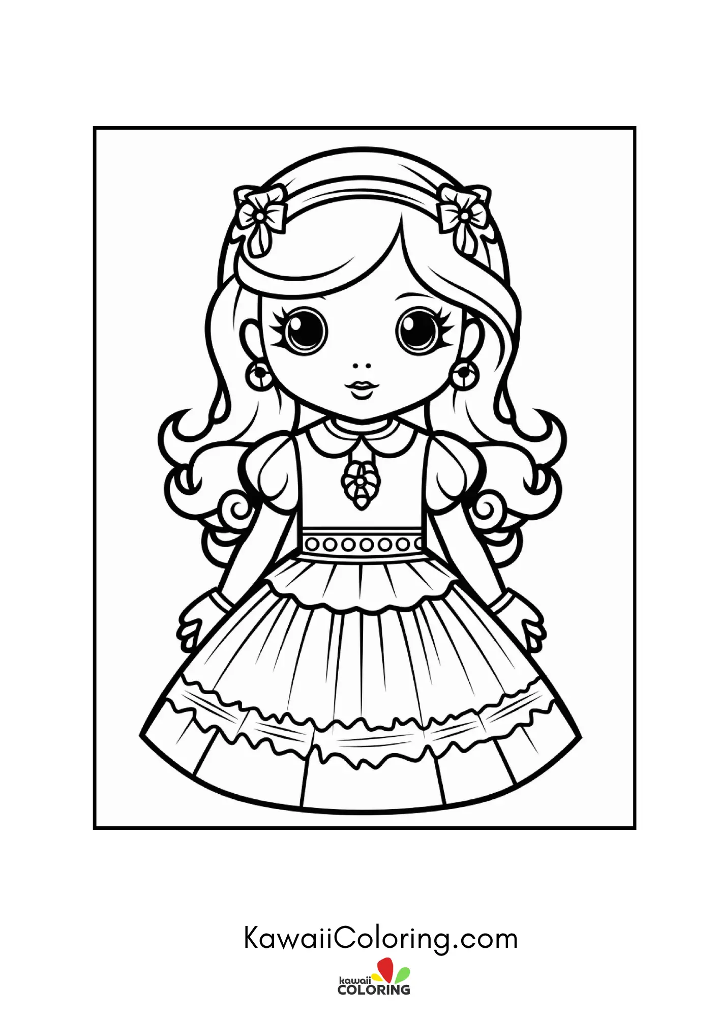 Cute gothic character with large eyes