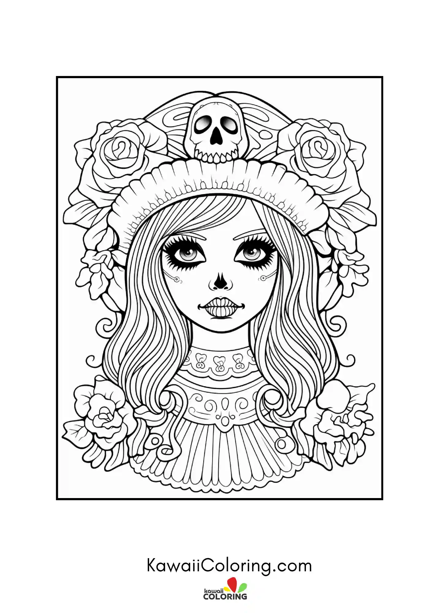 Cute gothic character with large eyes