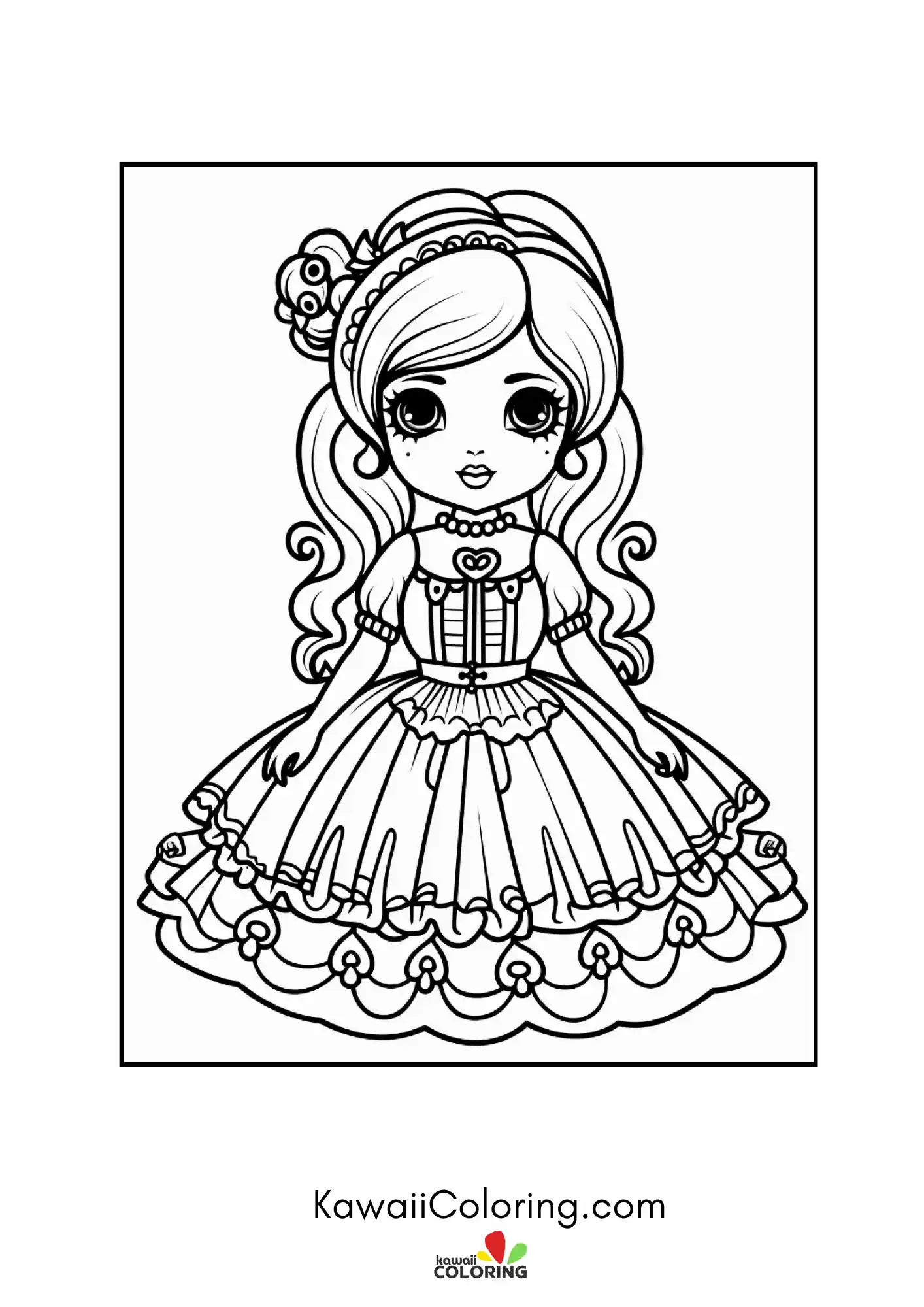 Cute gothic doll character portrait