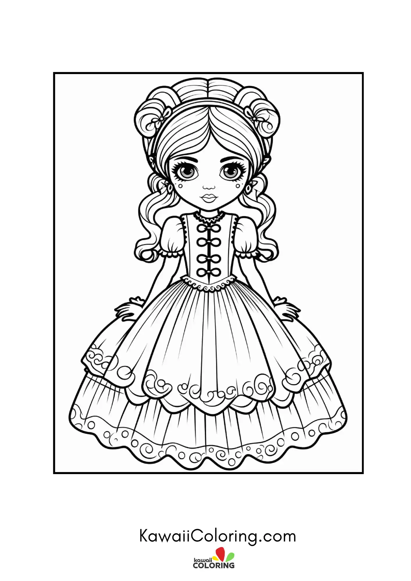 Goth doll with bows and dark accessories