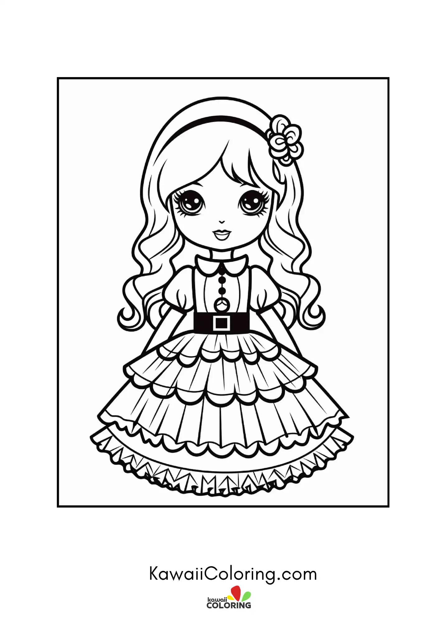 Kawaii doll surrounded by spooky accents
