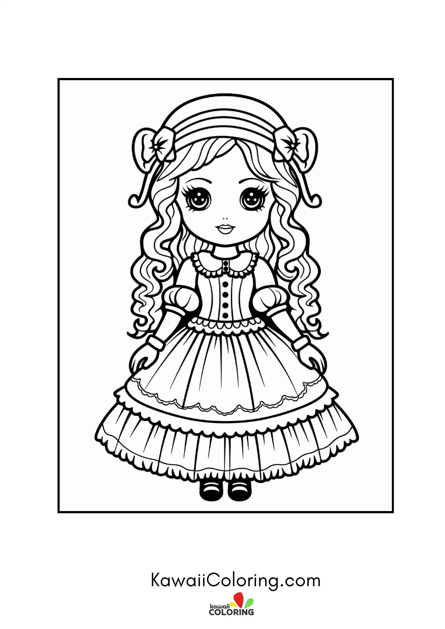 Kawaii goth doll with spooky details