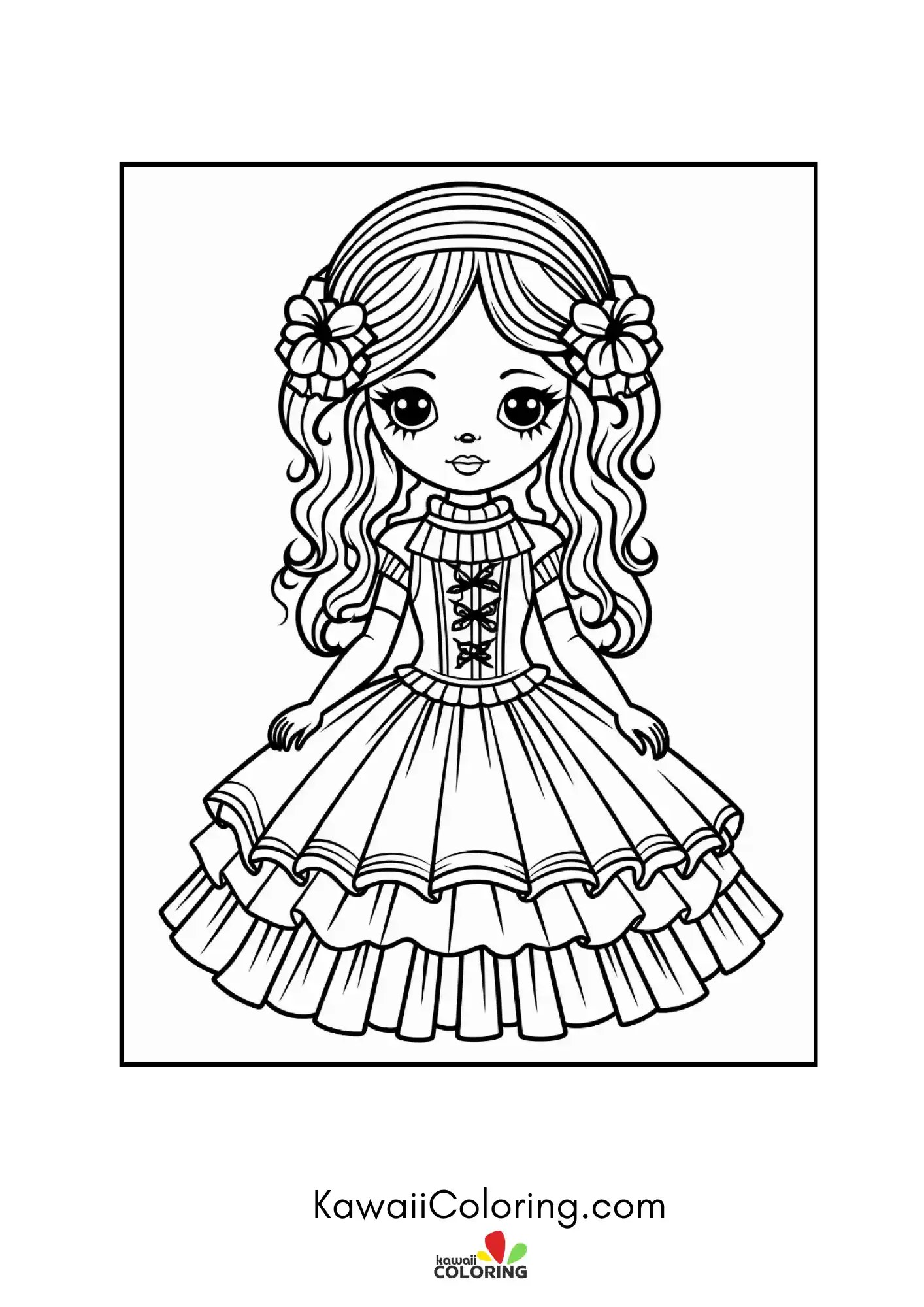 Cute gothic character with large eyes