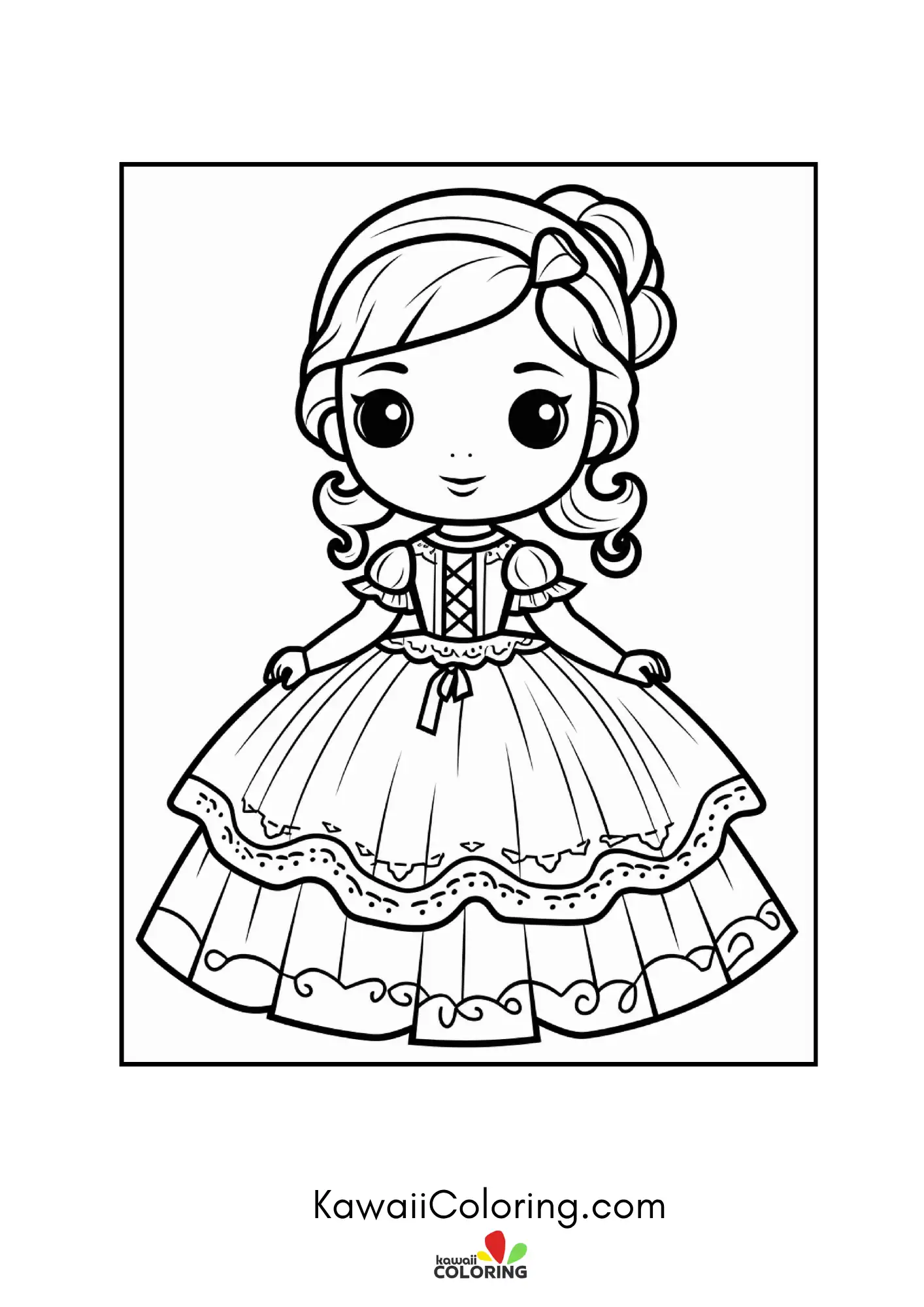 Kawaii goth doll with spooky details