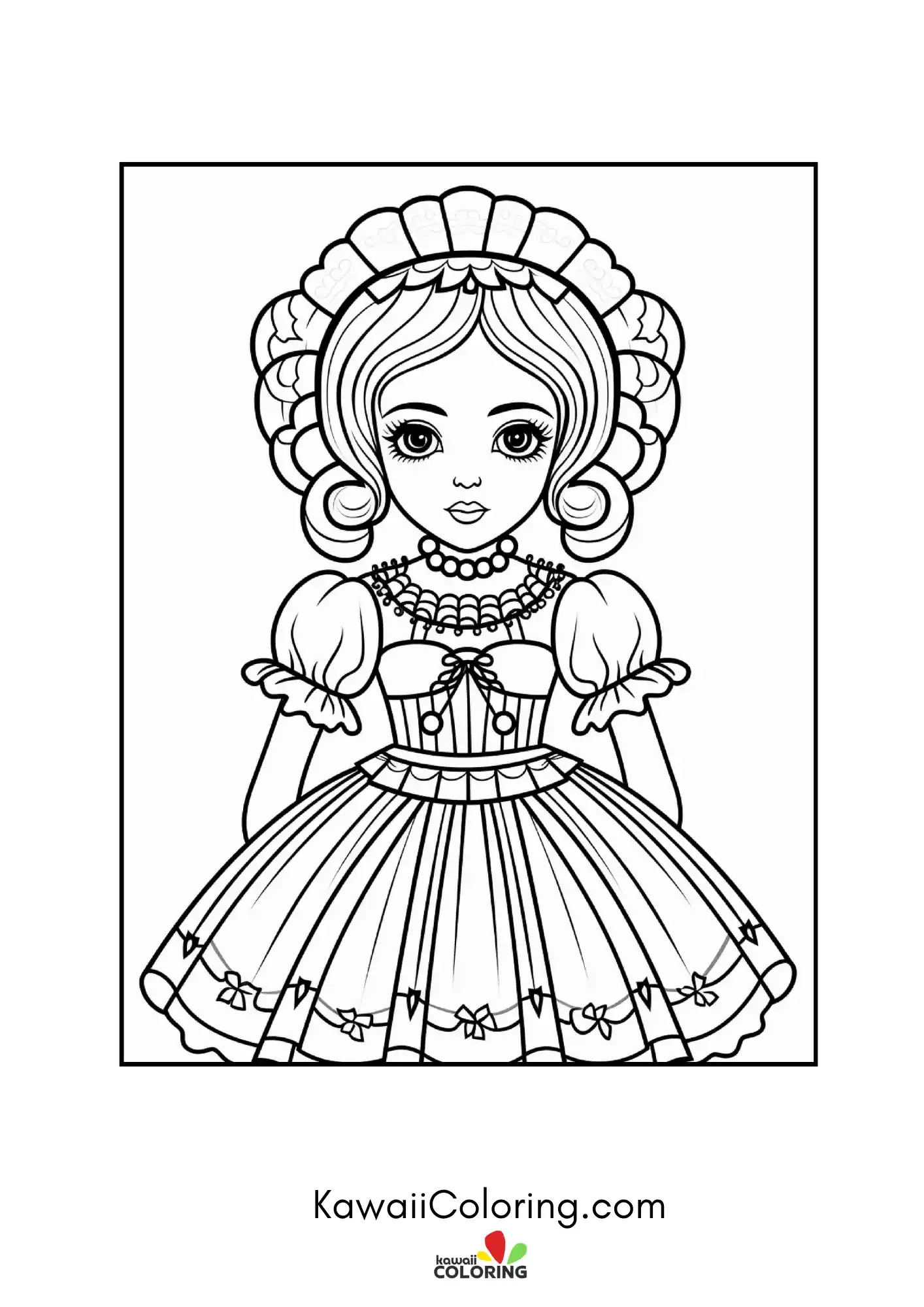 Cute gothic doll character portrait