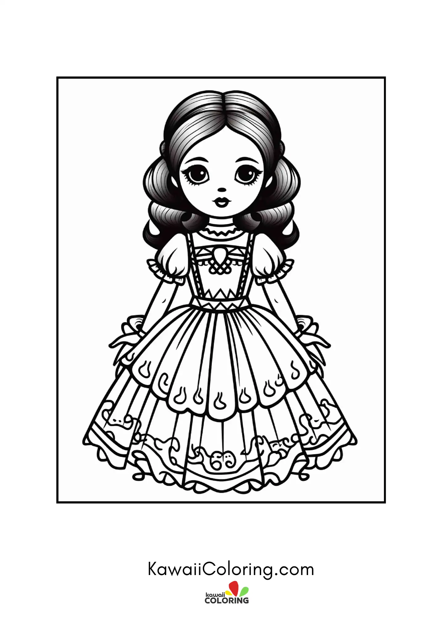 Goth doll with bows and dark accessories