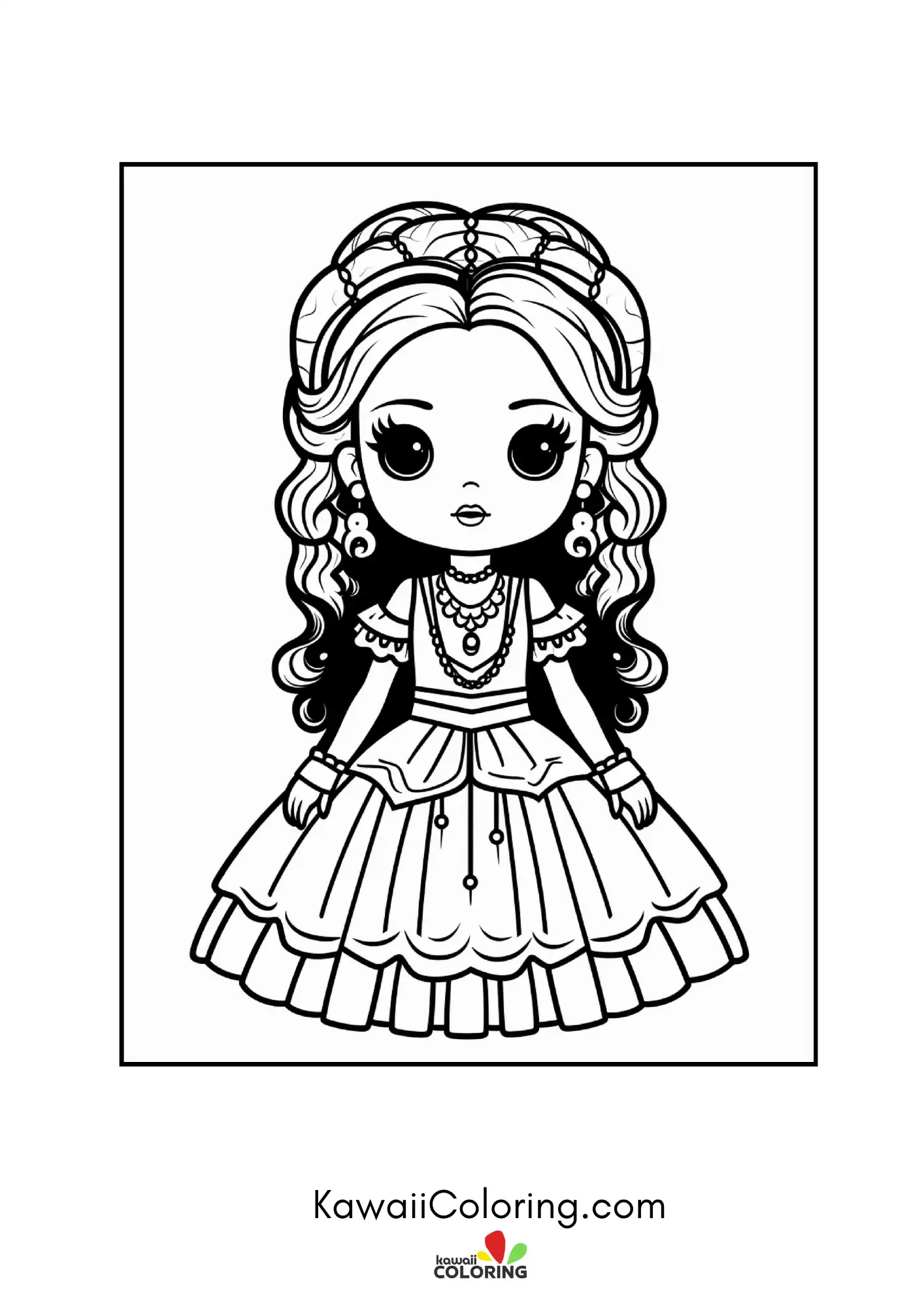 Kawaii doll surrounded by spooky accents