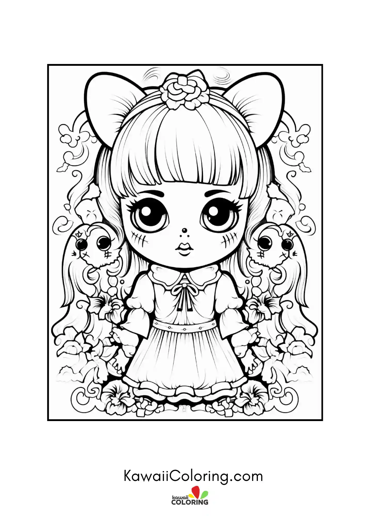 Kawaii spooky figure with playful accents