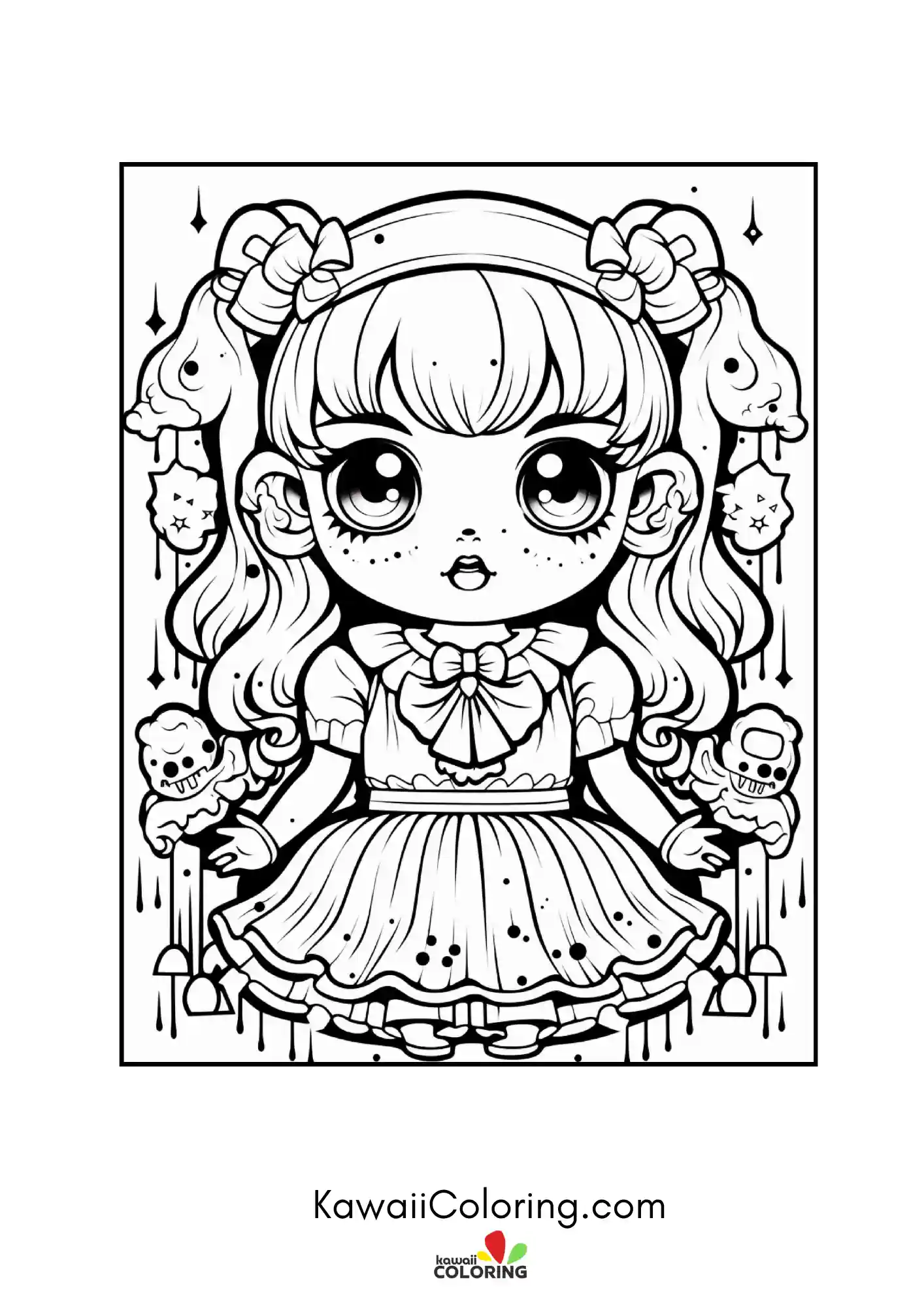 Cute spooky character with Halloween details