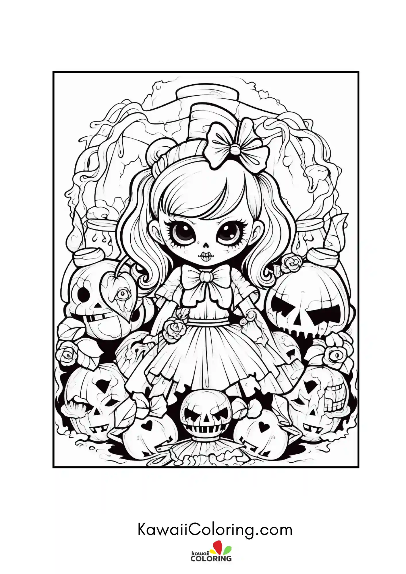 Cute spooky character with Halloween details