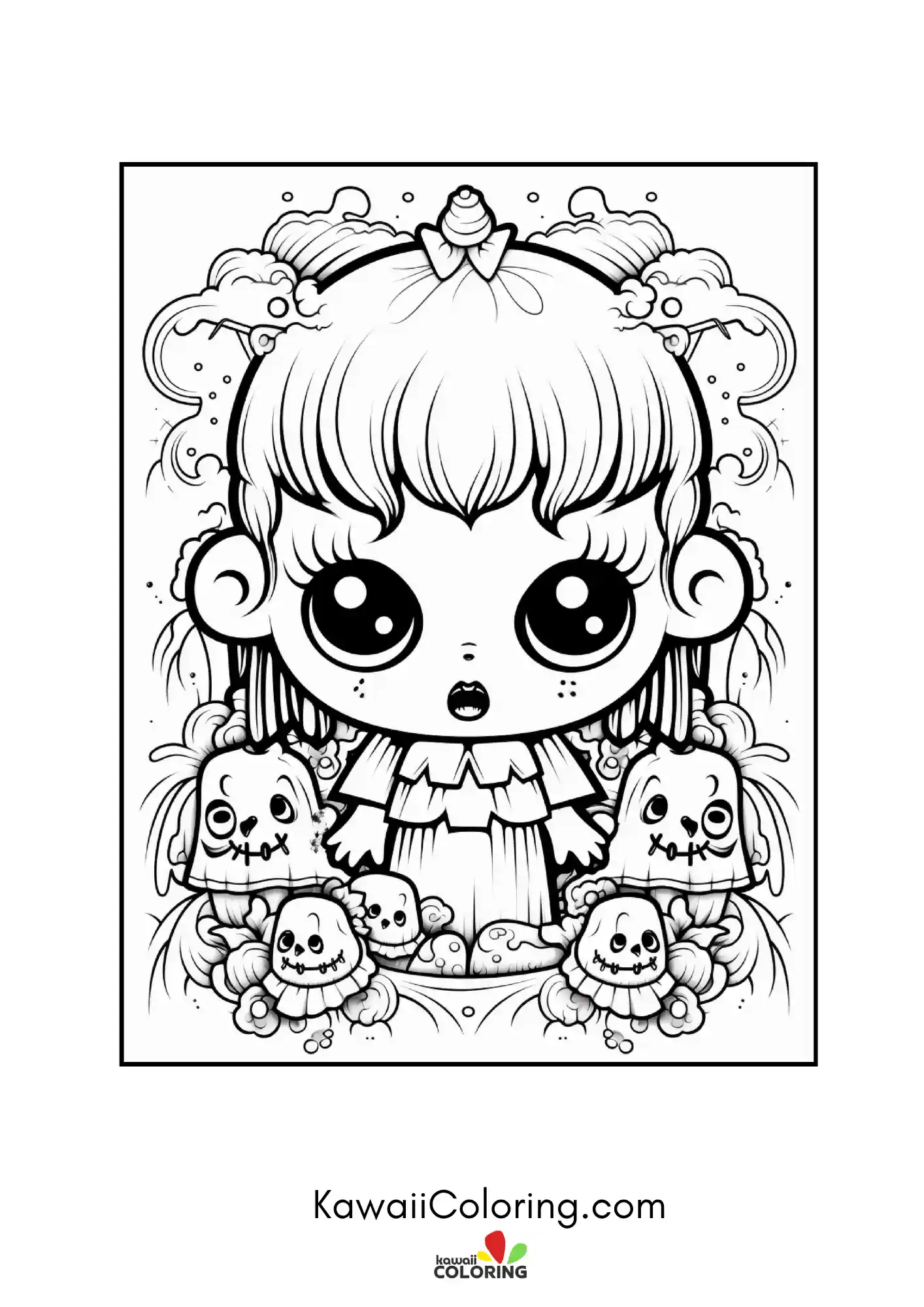 Cute spooky character with Halloween details