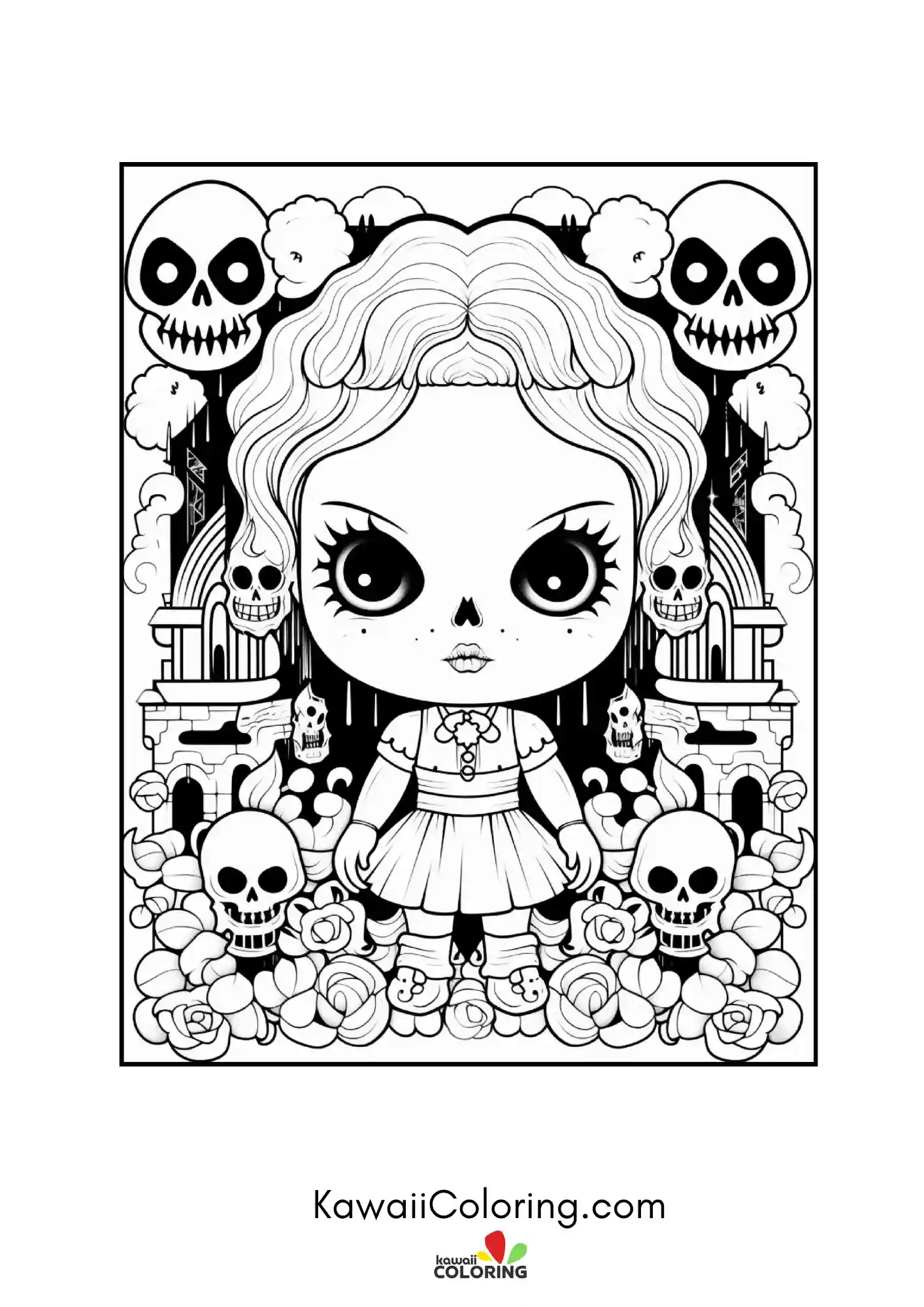 Cute spooky character with Halloween details