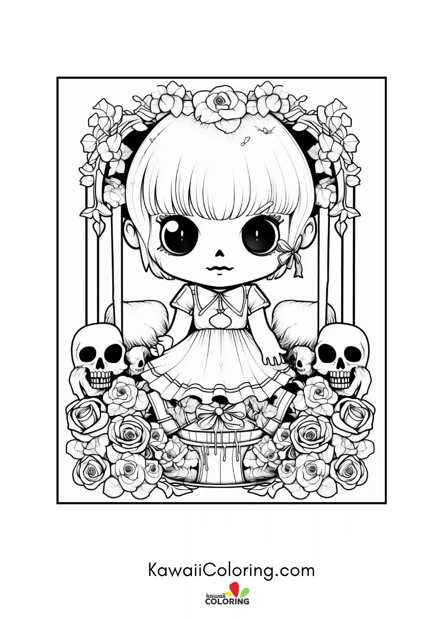 Kawaii ghostly scene with stars