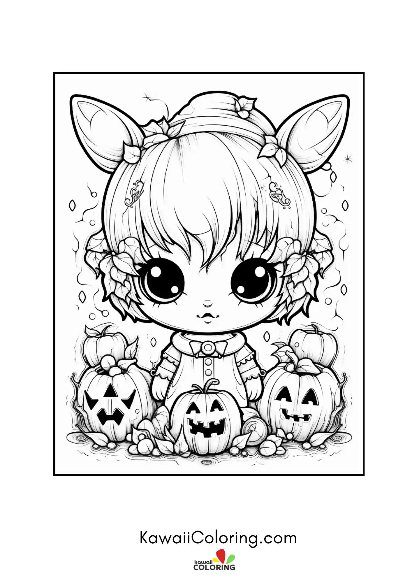 Kawaii spooky figure with playful accents