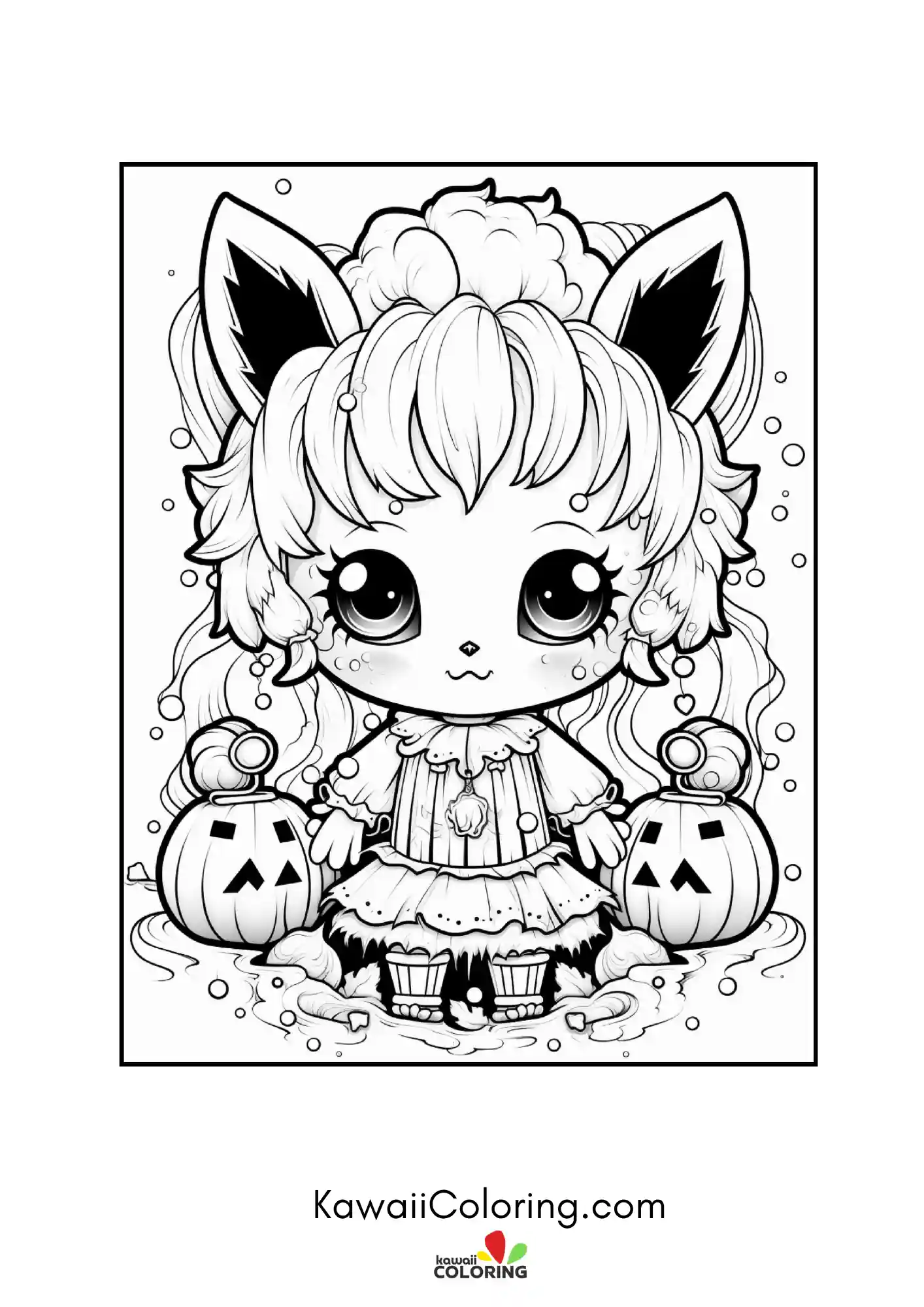 Cute spooky character with Halloween details