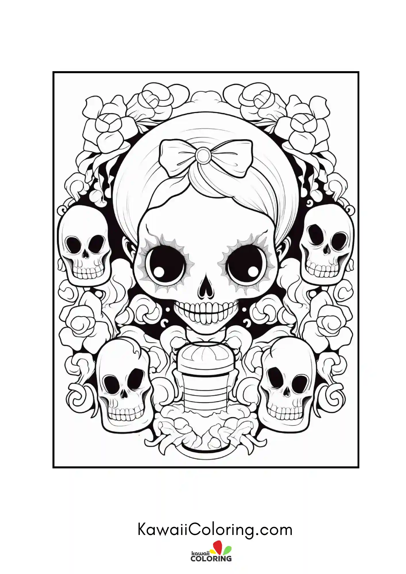 Kawaii spooky figure with playful accents