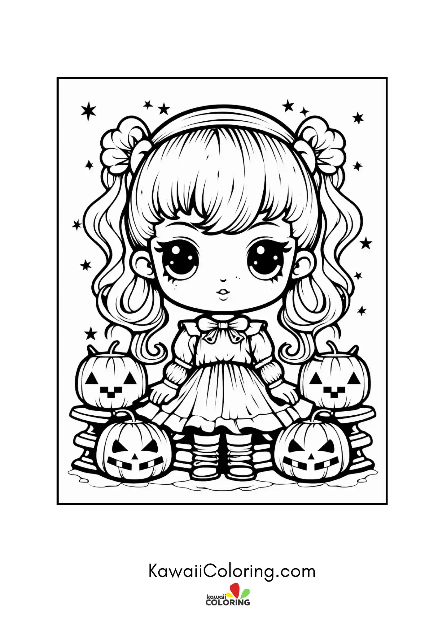 Cute spooky character with Halloween details