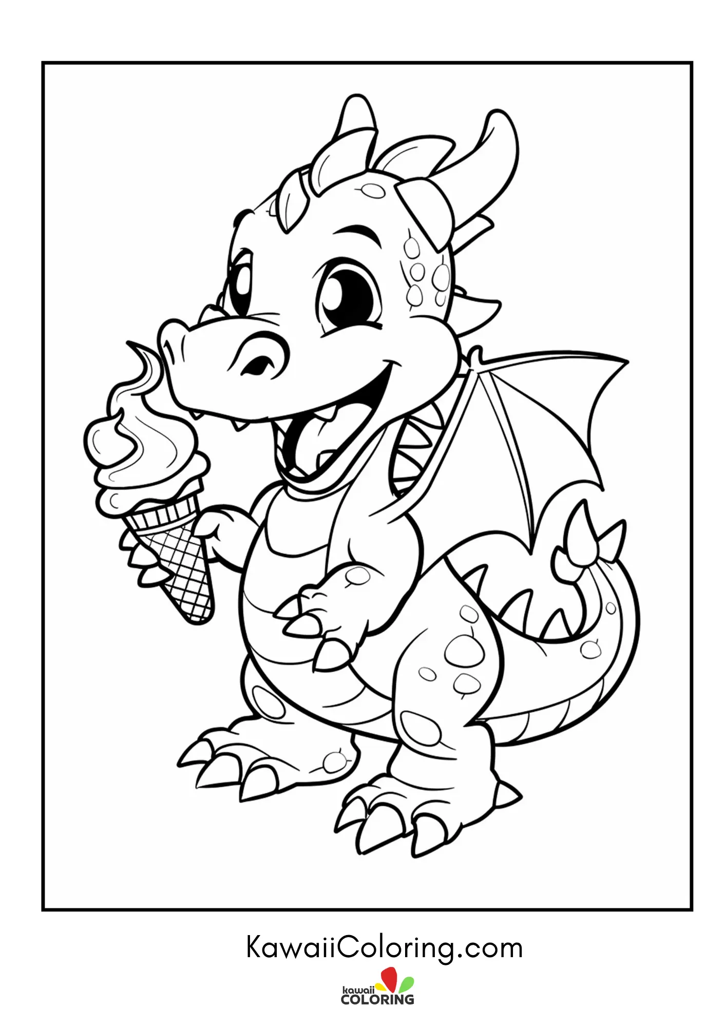 Friendly dragon in a magical scene
