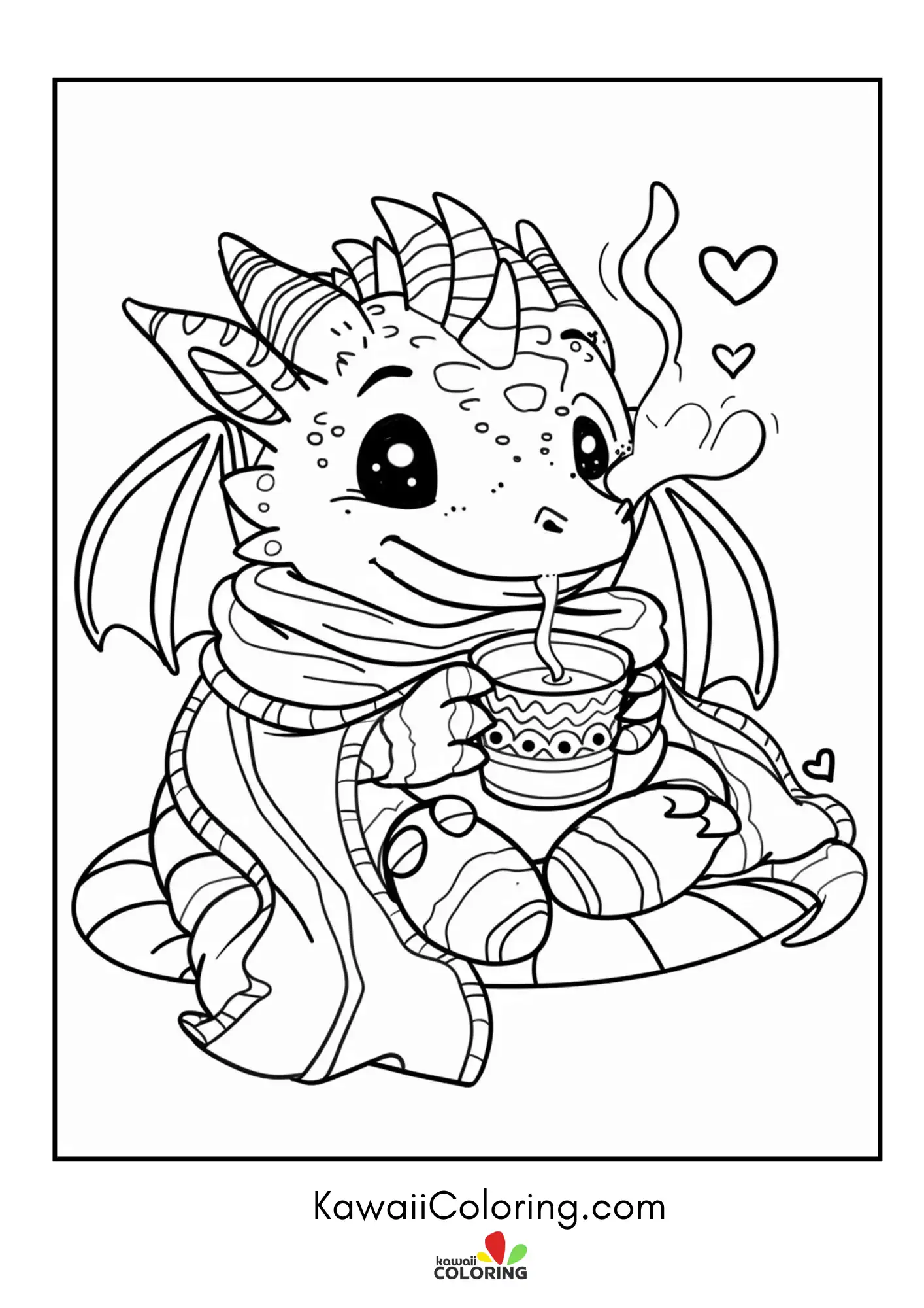Cute dragon with wings and stars