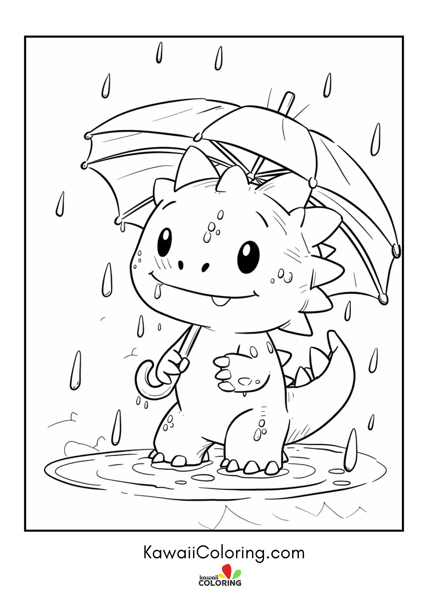 Friendly dragon in a magical scene