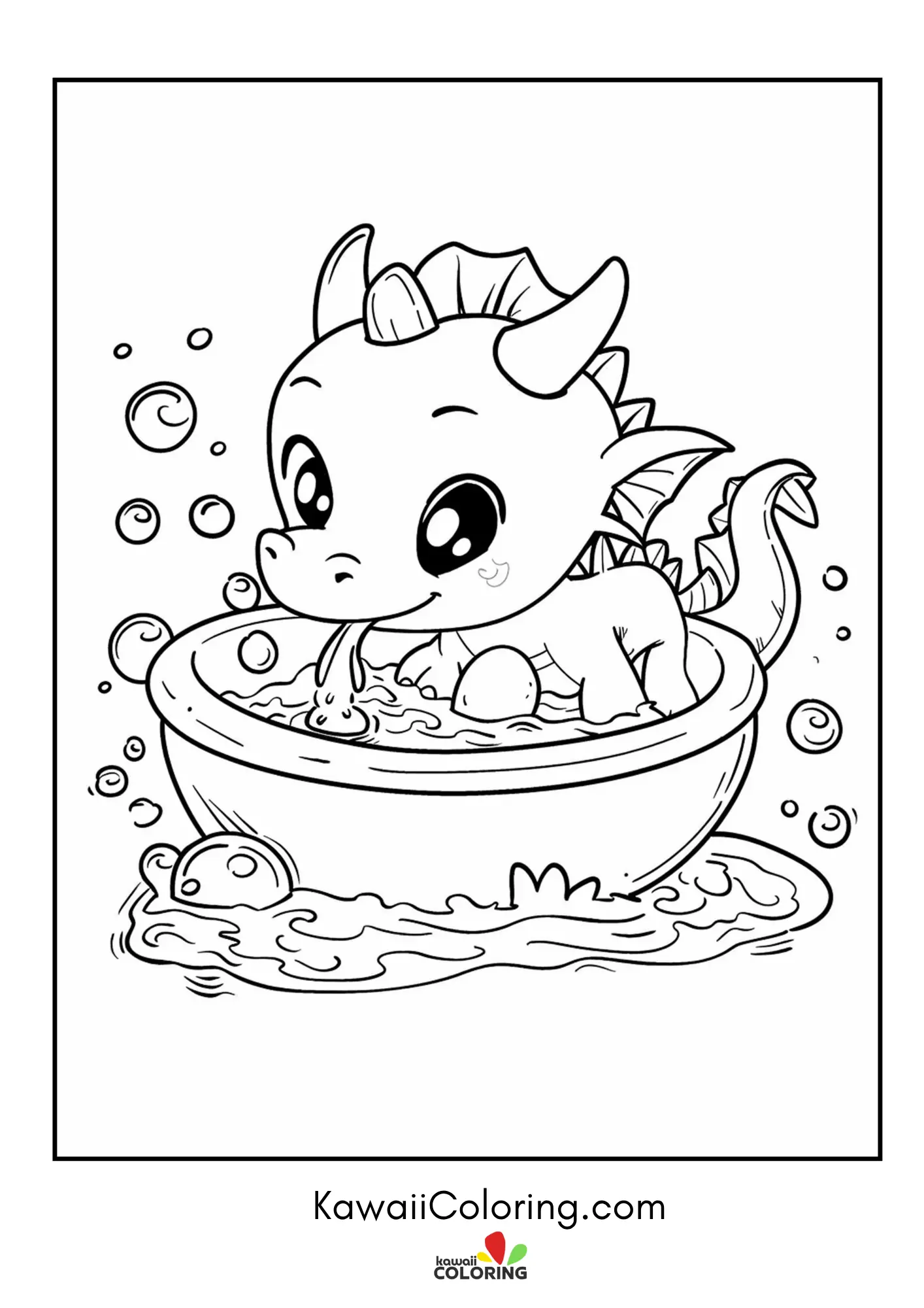 Baby dragon breathing little flames