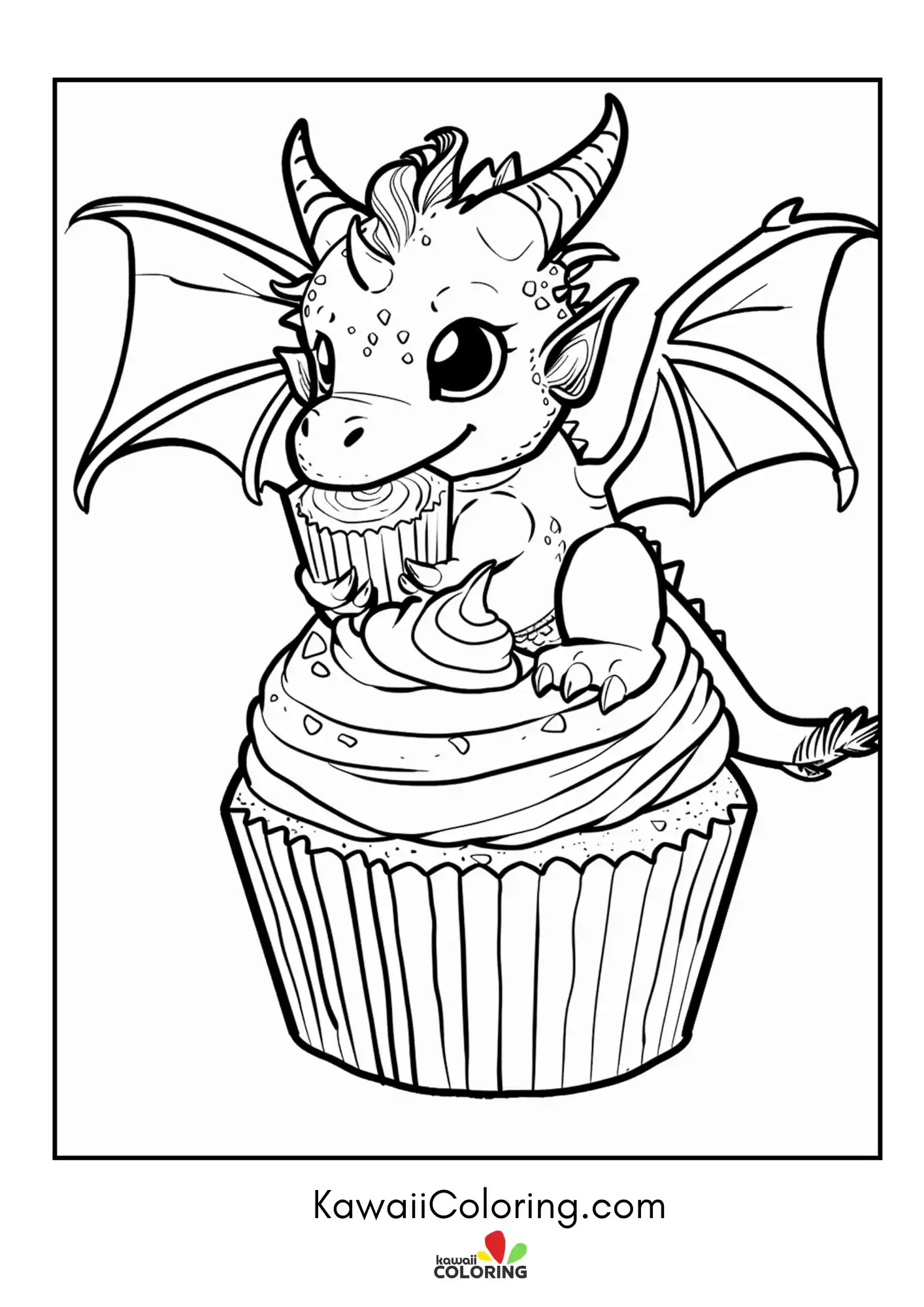 Friendly dragon in a magical scene