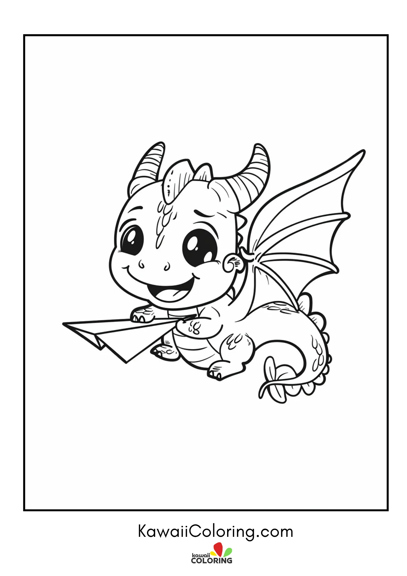 Friendly dragon in a magical scene