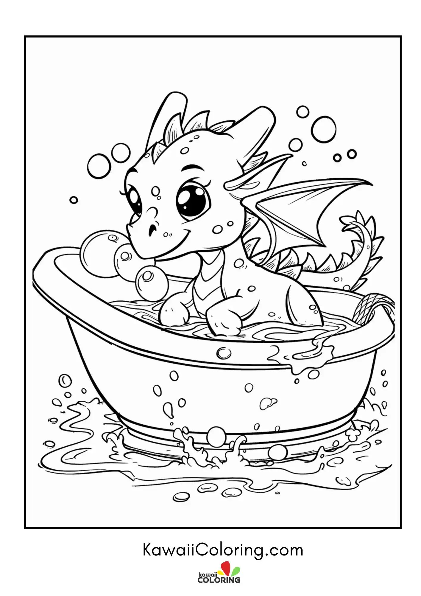 Friendly dragon in a magical scene