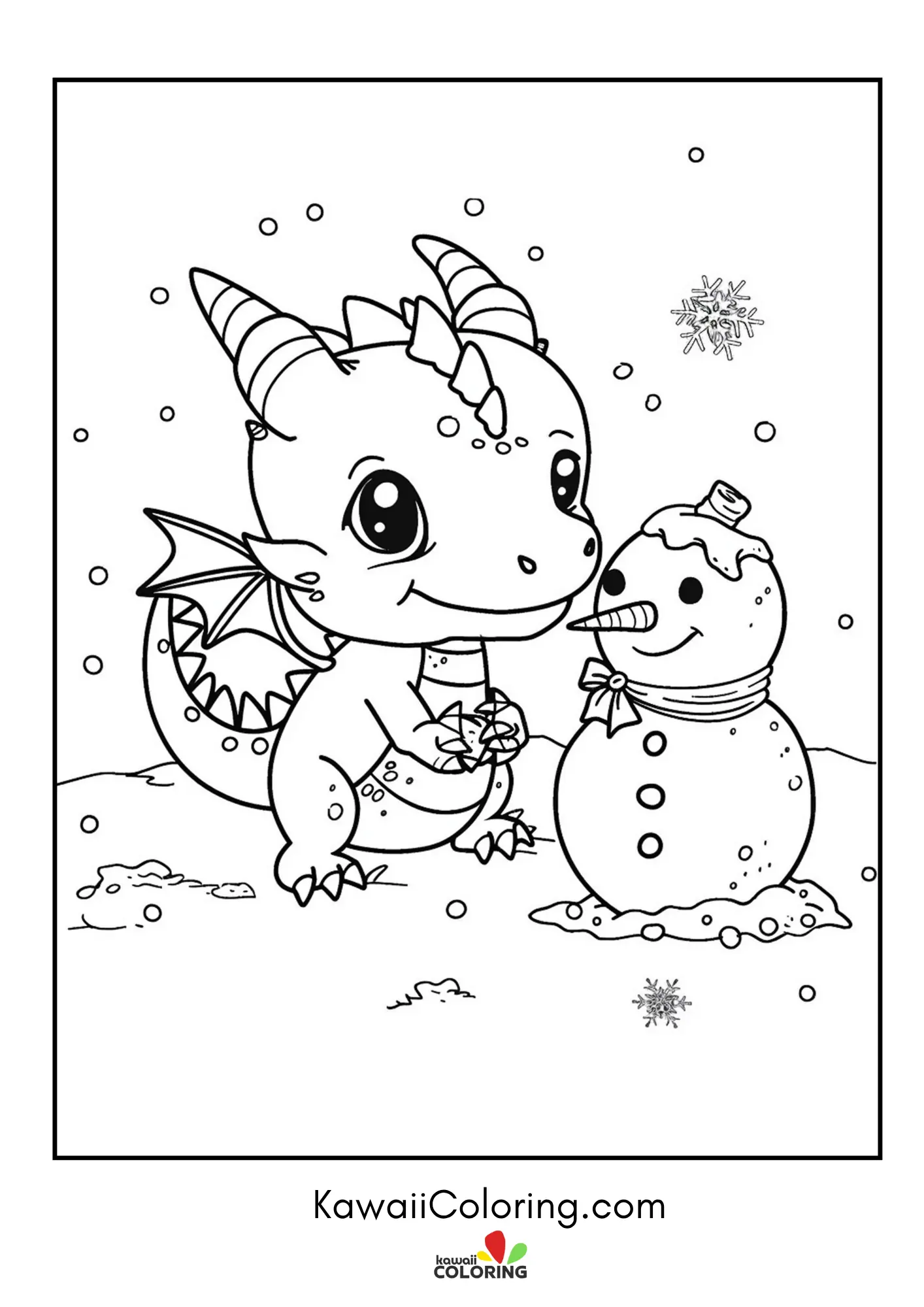 Cute dragon with wings and stars