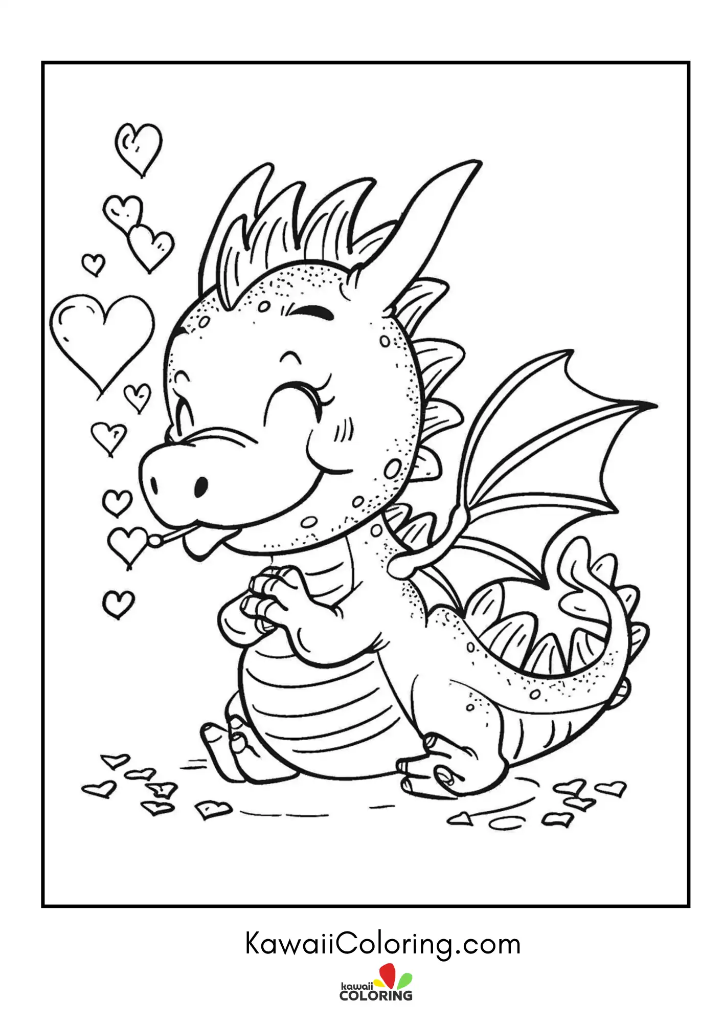 Friendly dragon in a magical scene
