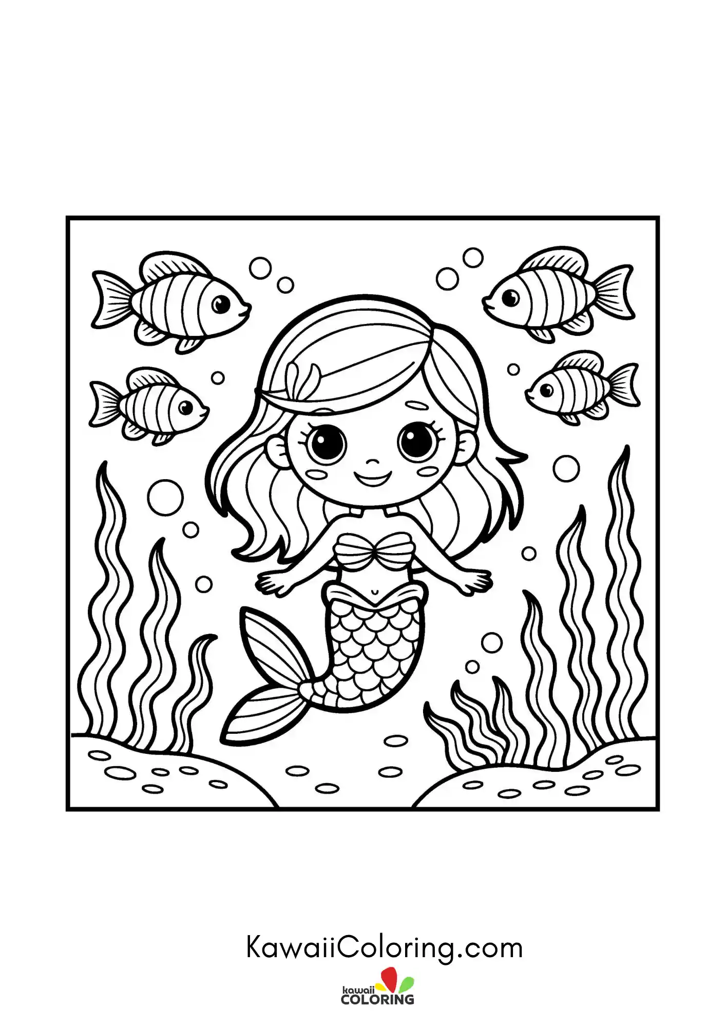 Mermaid tail with stars and waves