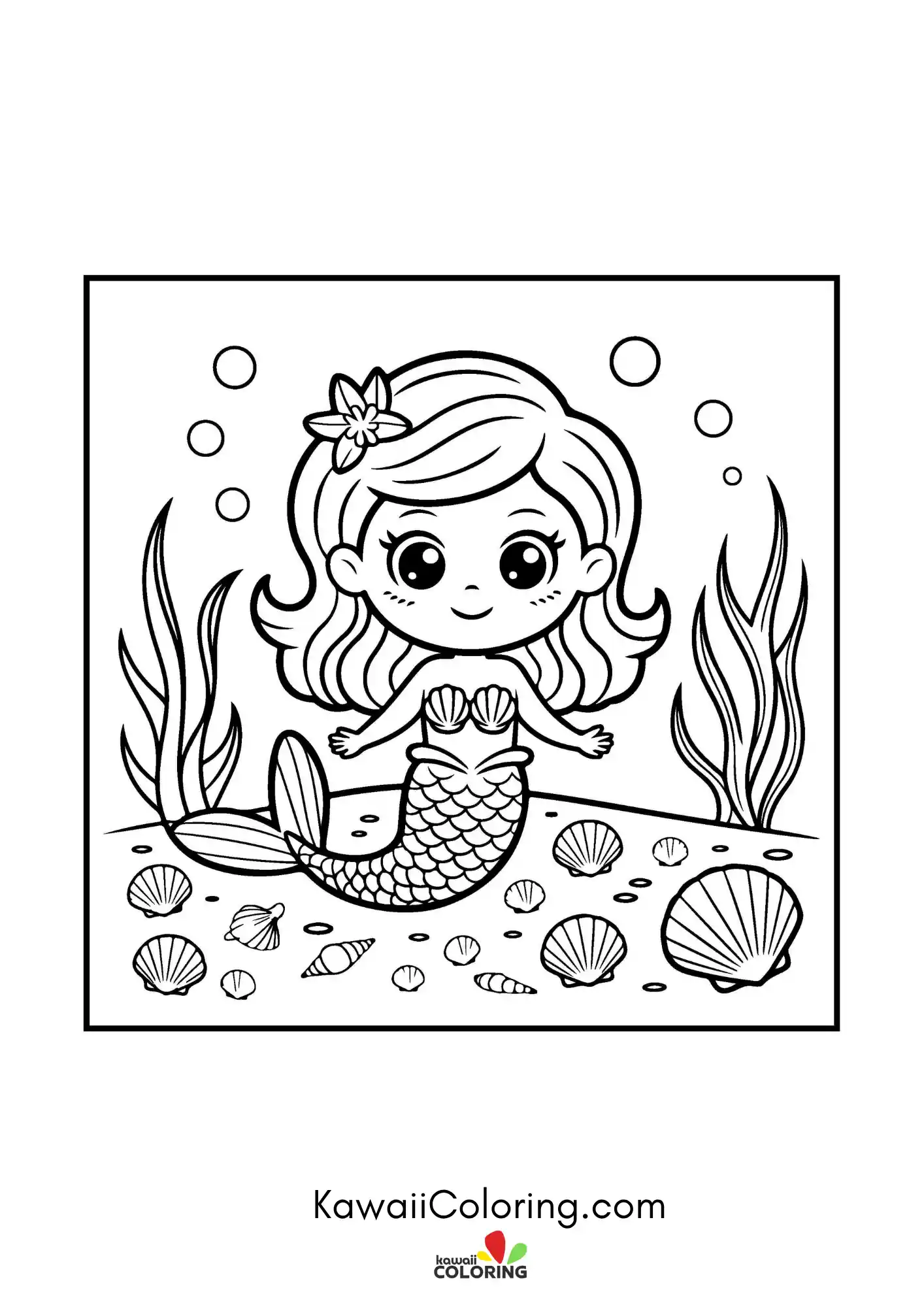 Mermaid tail with stars and waves