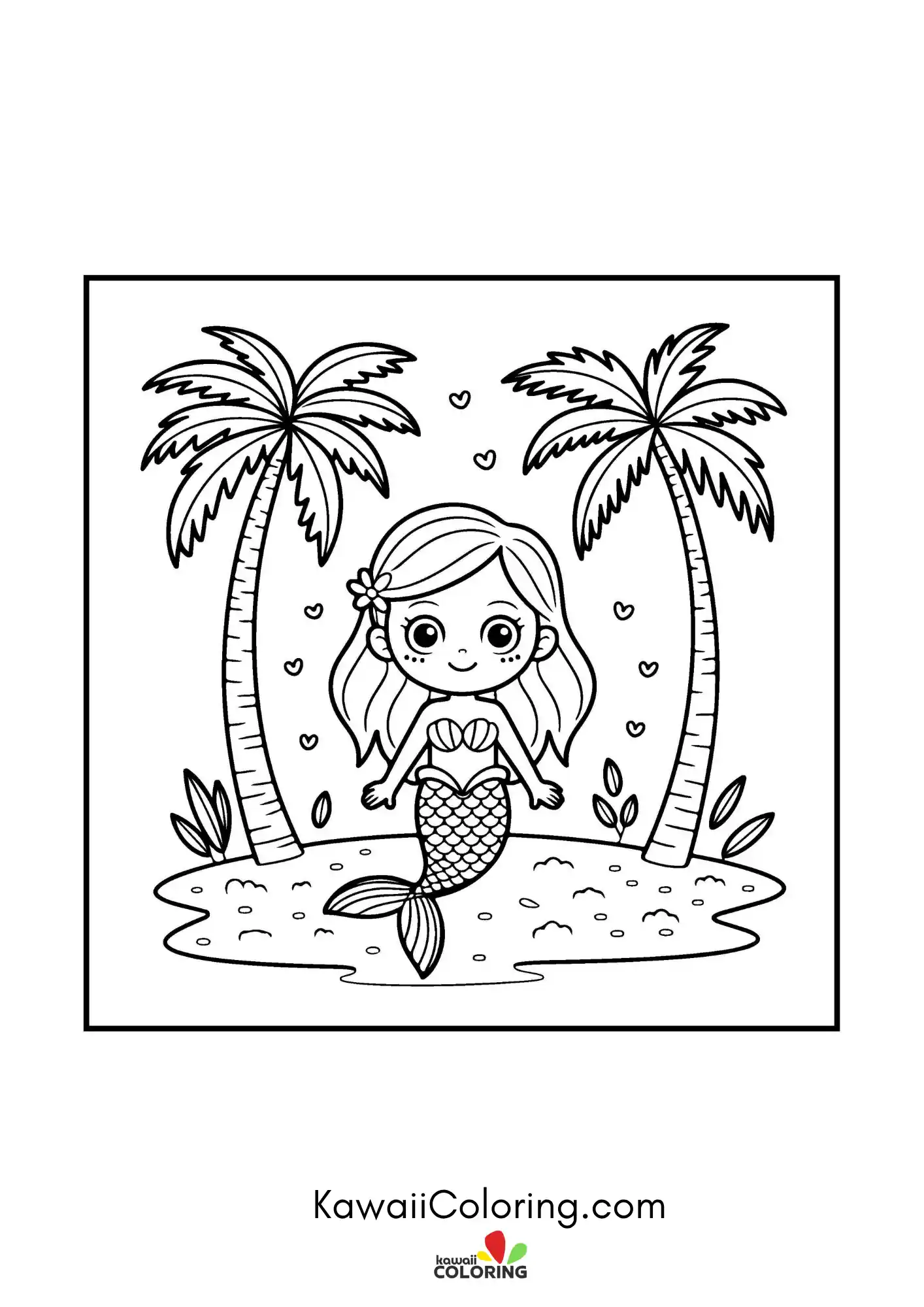 Mermaid tail with stars and waves