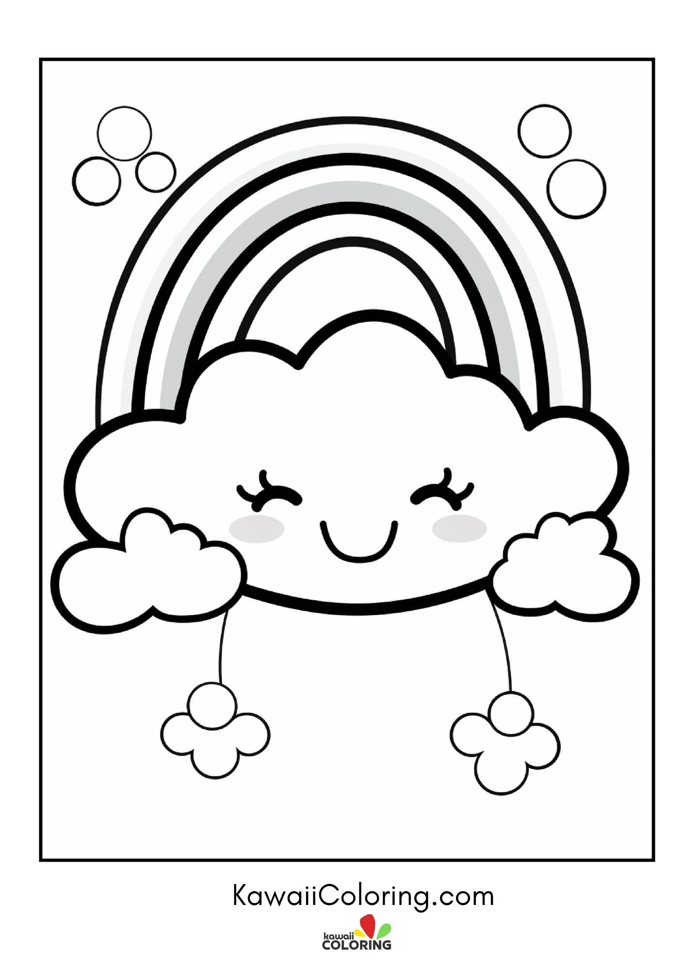 Decorative rainbow coloring page