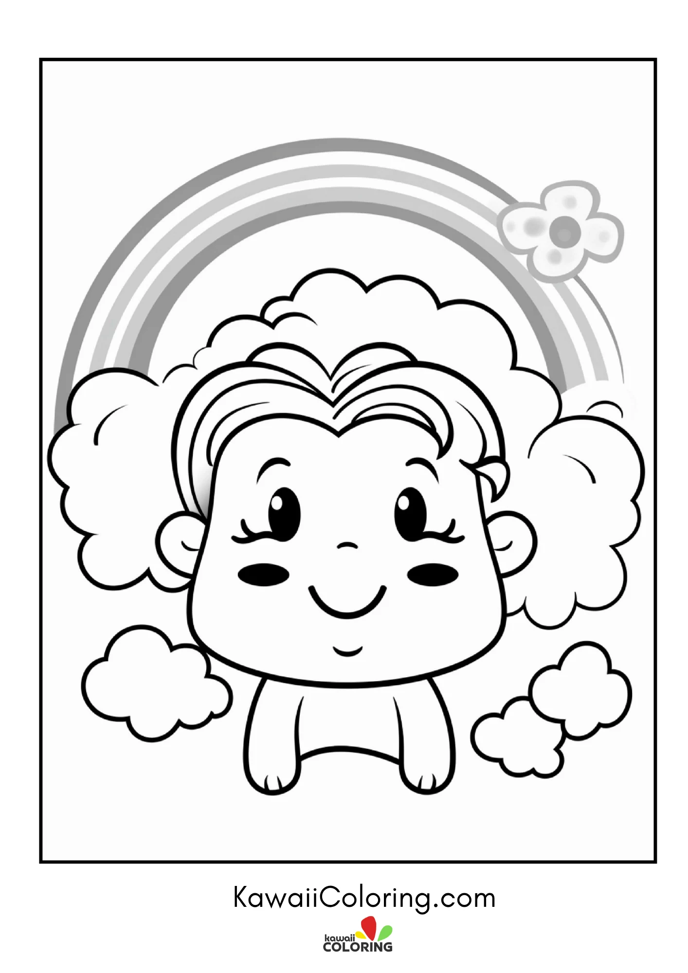 Decorative rainbow coloring page