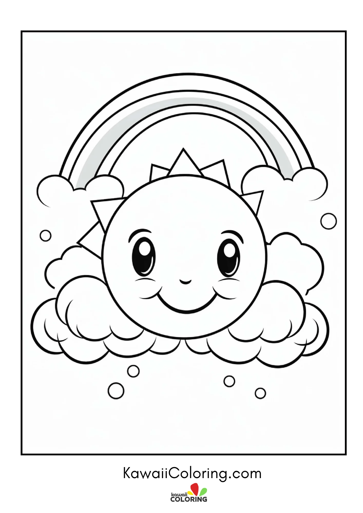 Decorative rainbow coloring page