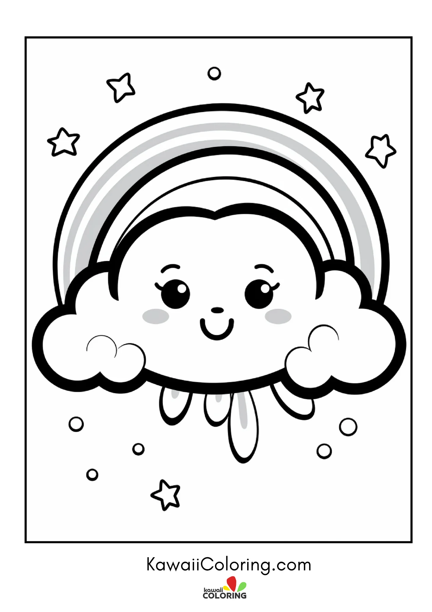 Decorative rainbow coloring page