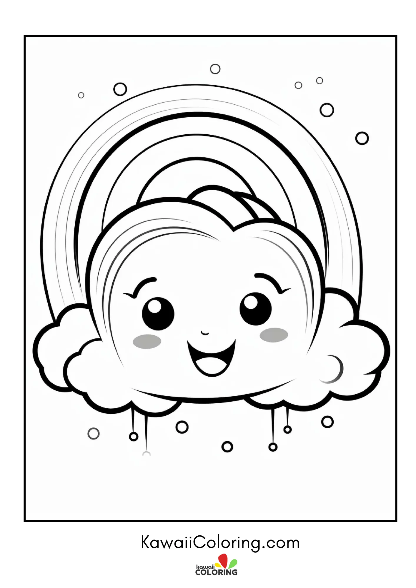 Decorative rainbow coloring page