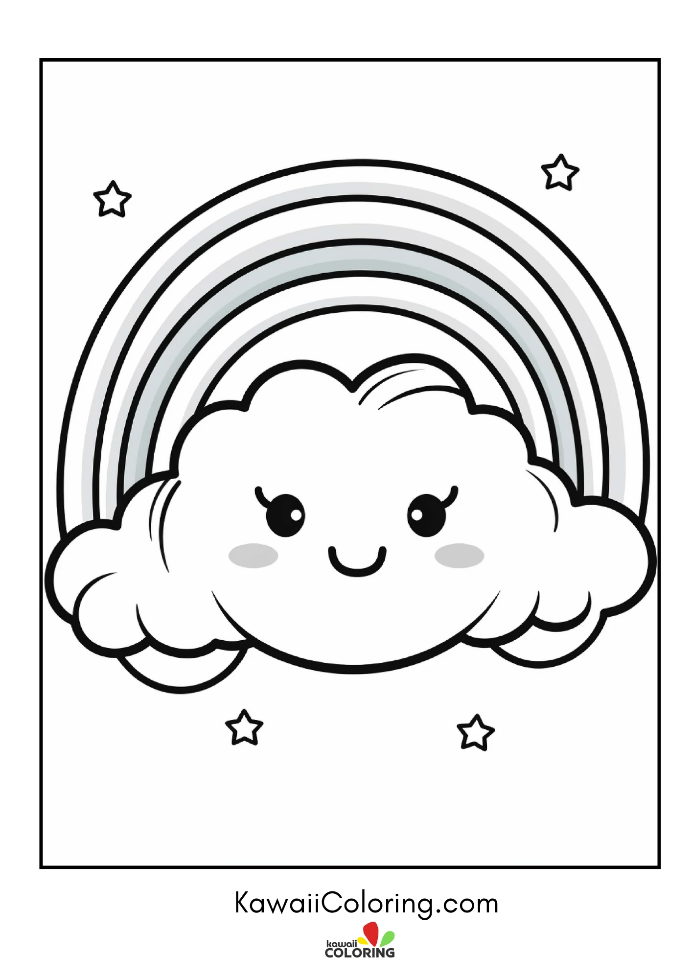 Decorative rainbow coloring page
