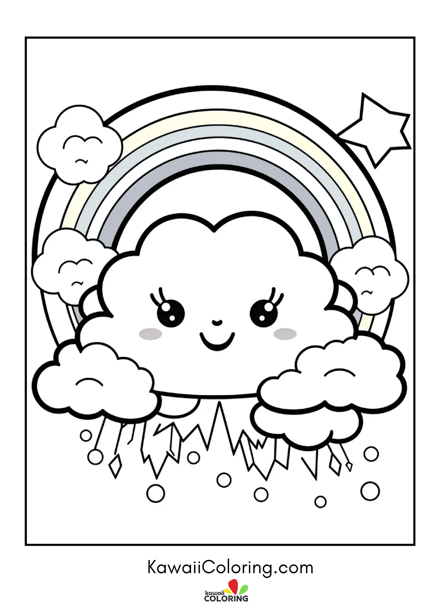 Decorative rainbow coloring page