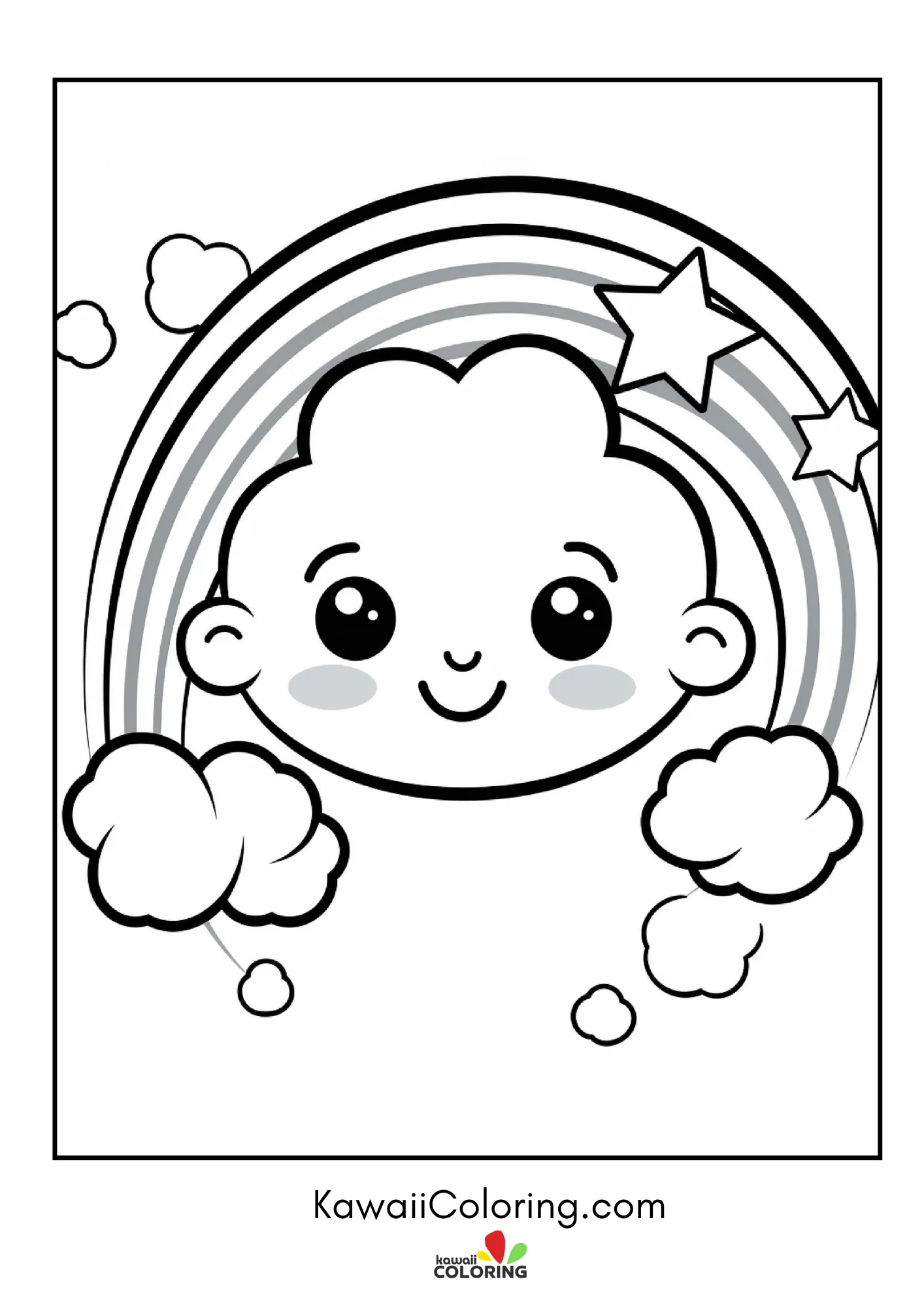 Decorative rainbow coloring page