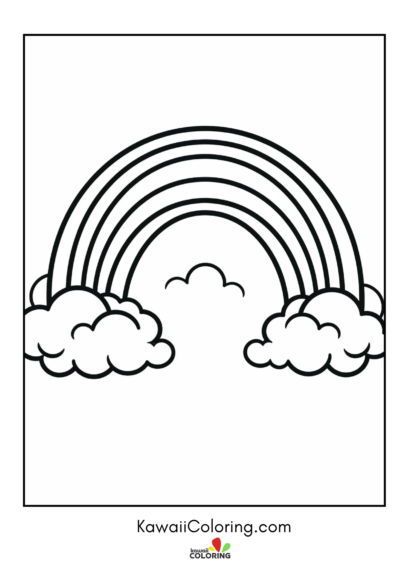 Decorative rainbow coloring page