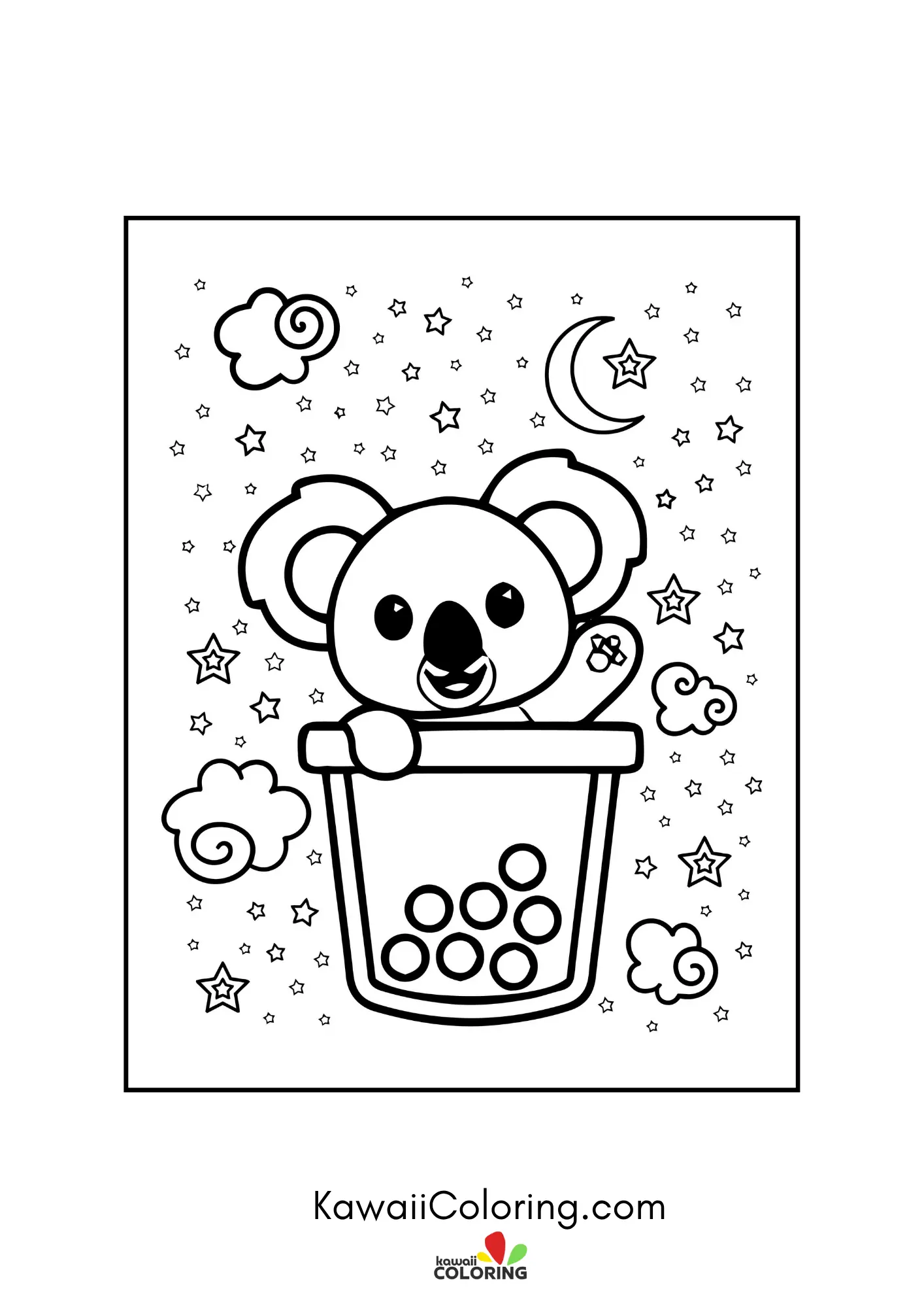 Boba drink with hearts and bubbles