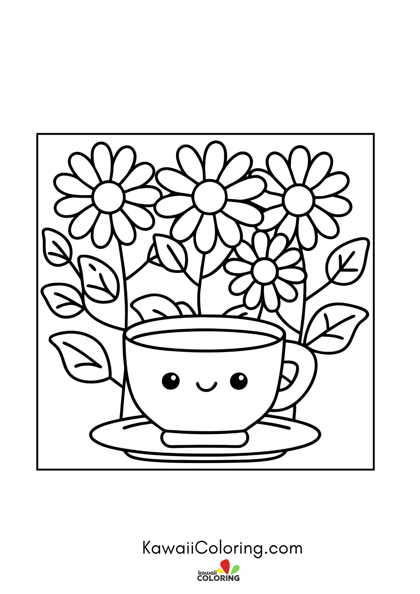 Kawaii coffee mug with hearts