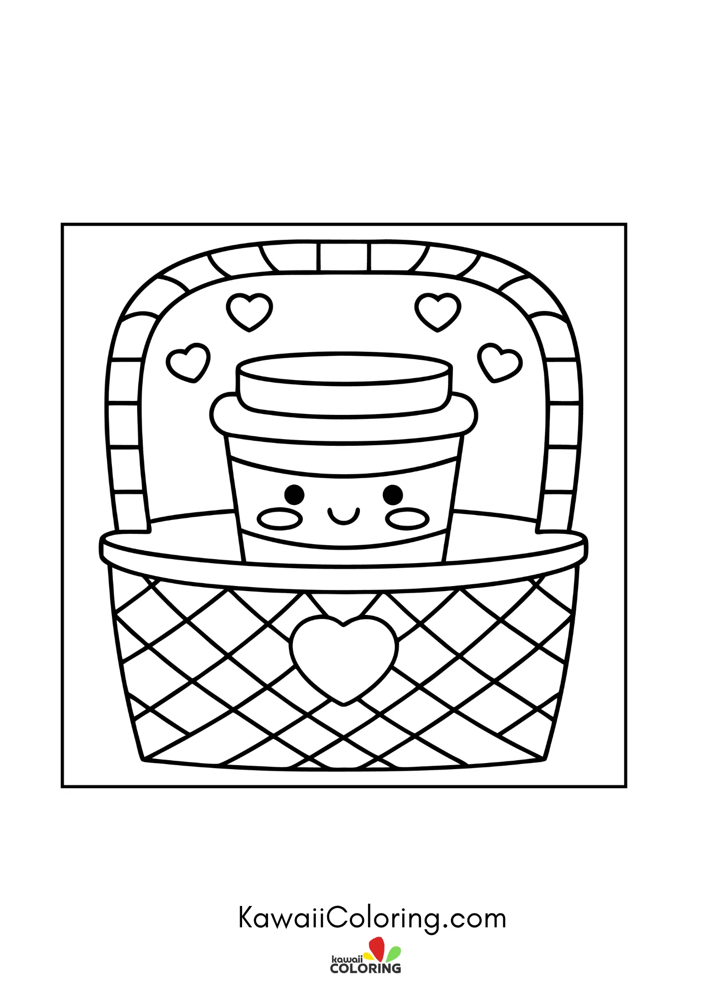 Cute cafe drink coloring page