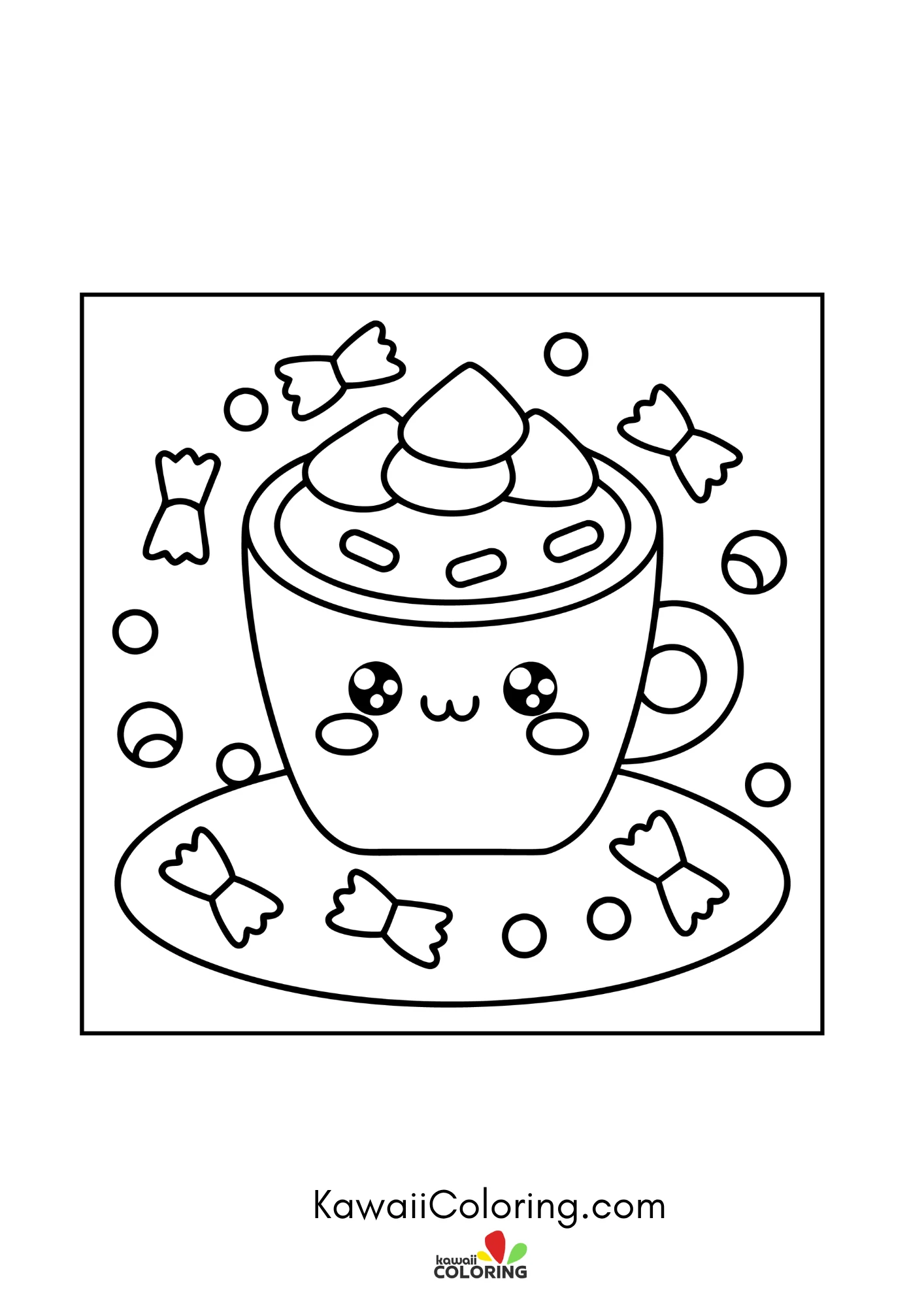 Cute coffee cup with smiling face
