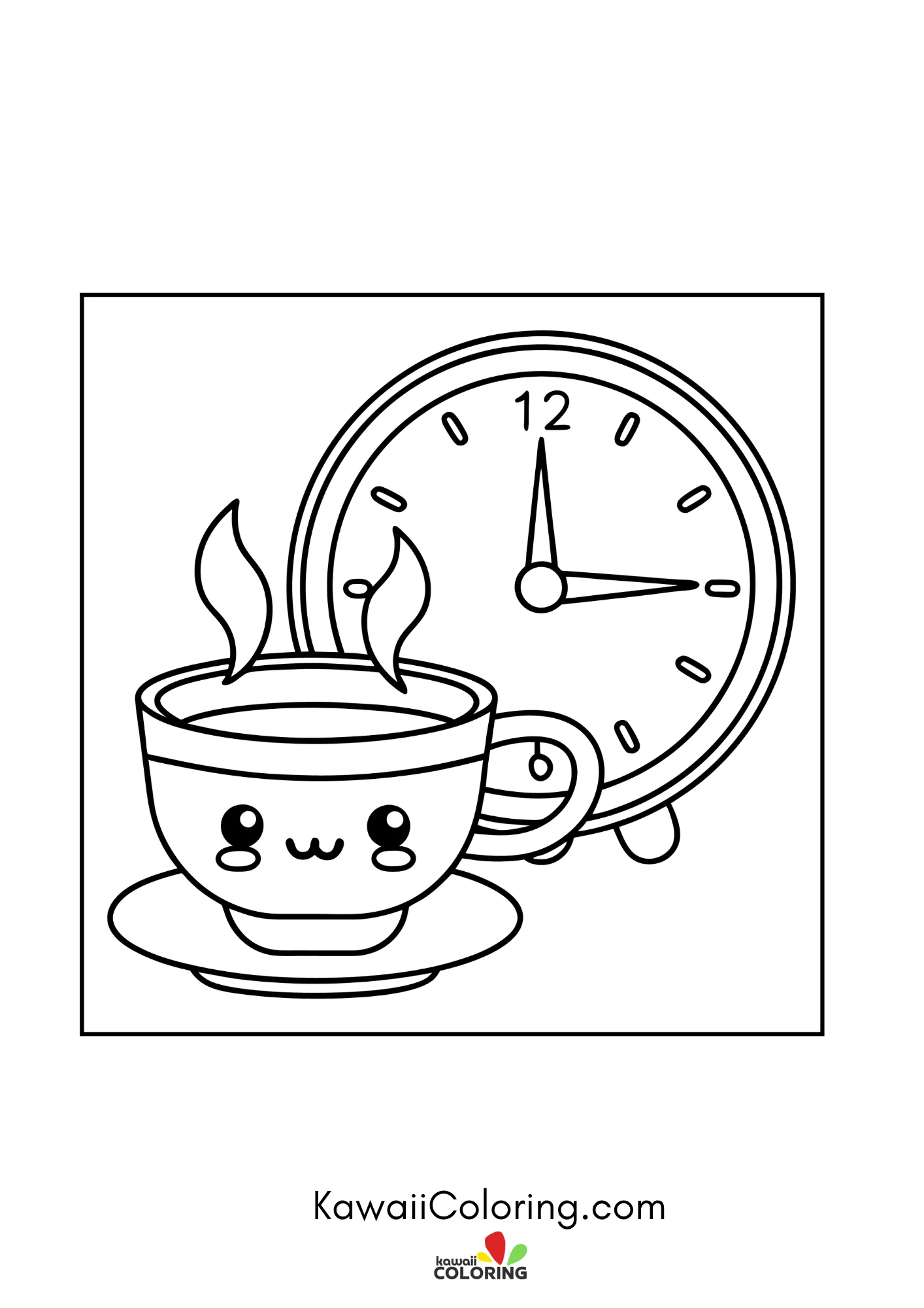 Kawaii coffee mug with hearts