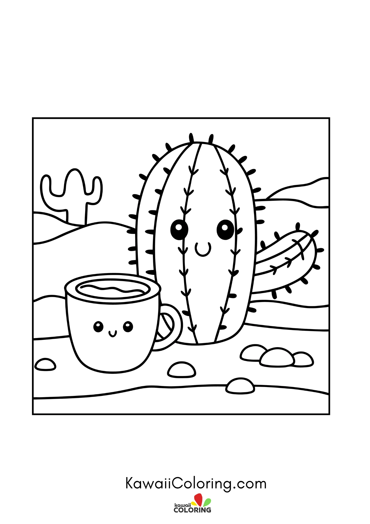 Kawaii coffee mug with hearts