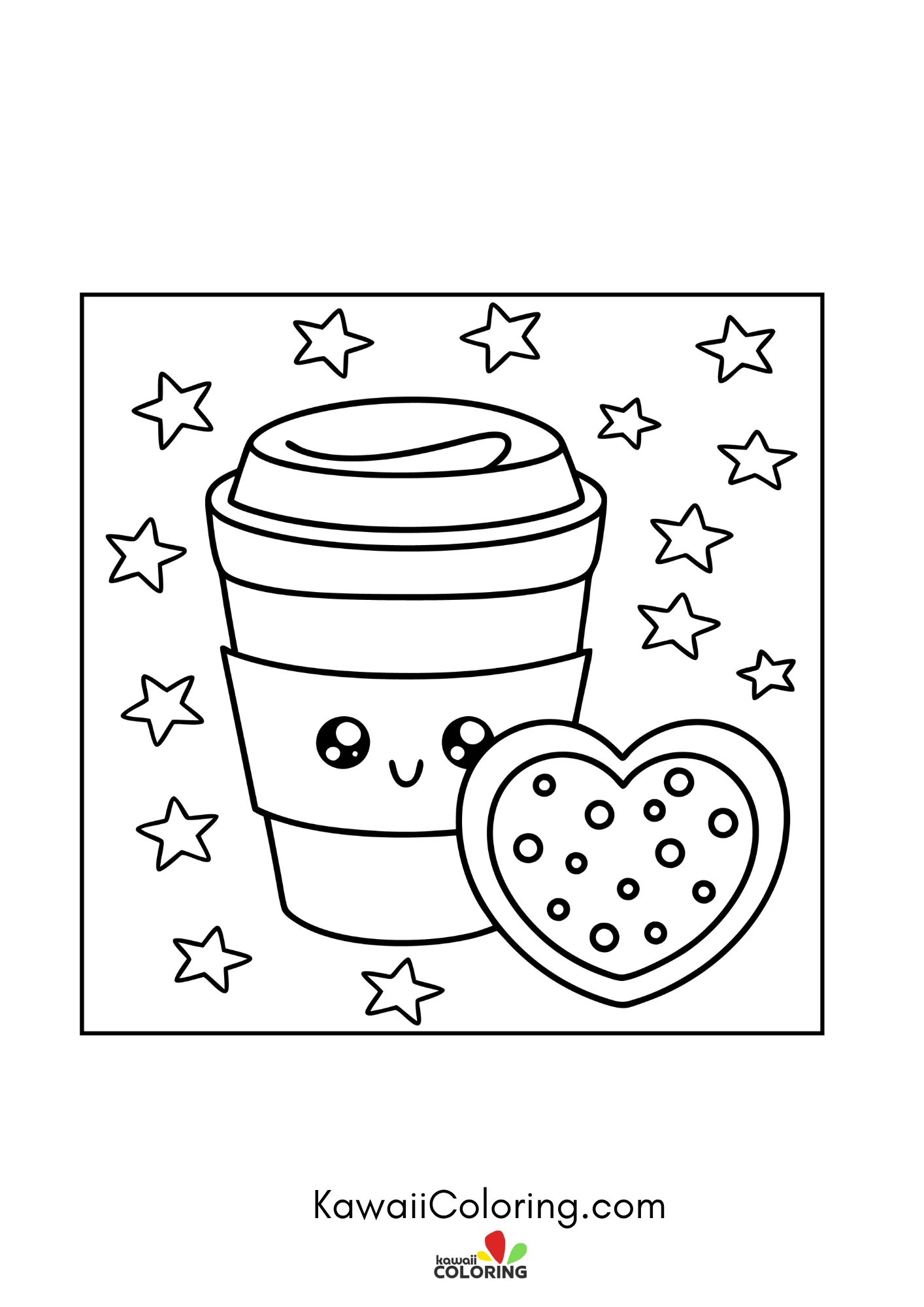 Cute coffee cup with smiling face
